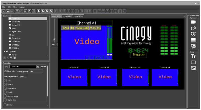 Cinegy multiviewer 24 2 layout