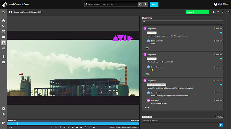 Avid Content Core Review Approval