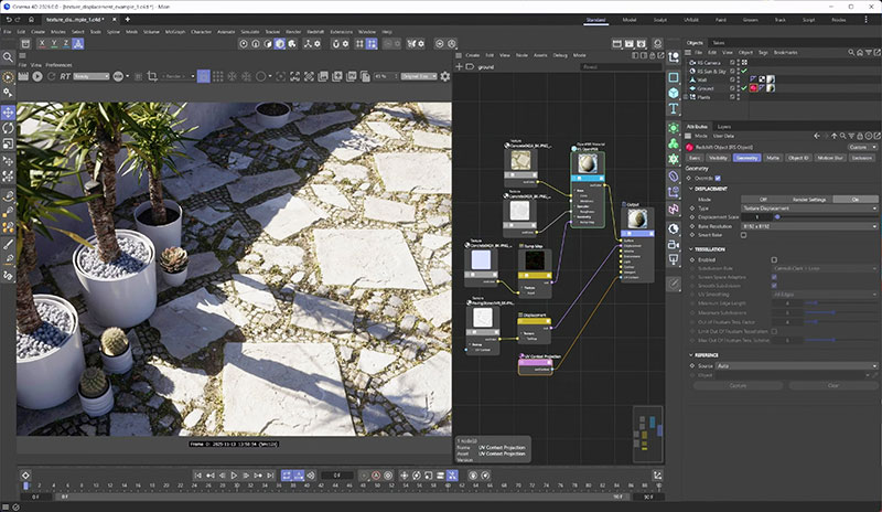 Maxon Redshift Texture Displacement UI