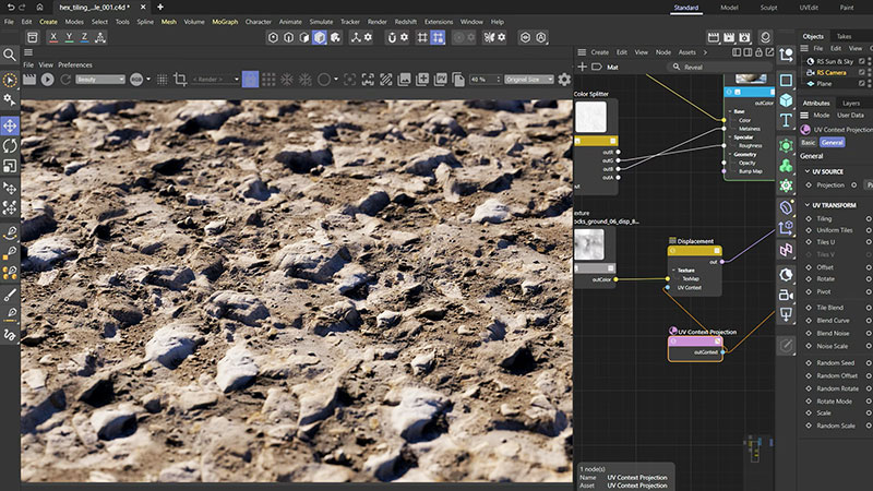 Maxon Redshift Hex tiling