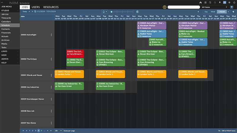 Nim schedule job centric view